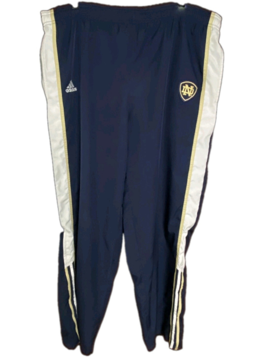 adidas Other - Vintage adidas Notre Dame Fighting Irish ClimaProof Track Pants Mens Large Navy